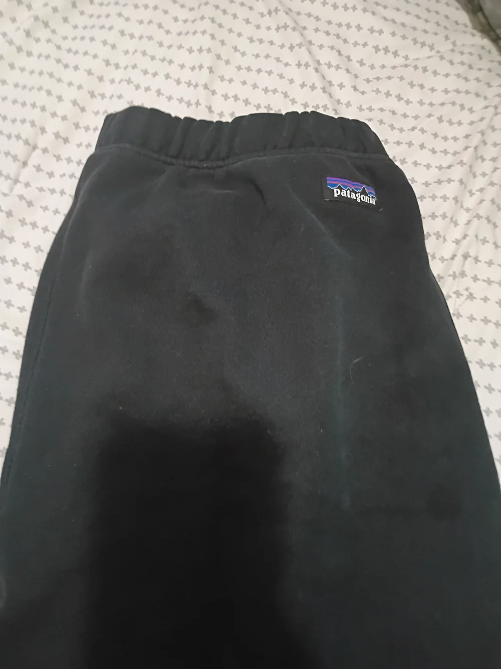 Patagonia Black Mens  Sweatpants with Striped Hem Detail
